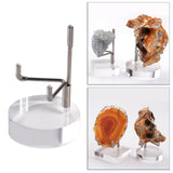 Maxbell 2 Pieces Acrylic Display Stand Rack Round Base for Minerals Rocks Stone