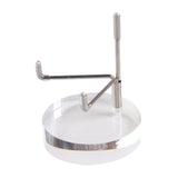 Maxbell 2 Pieces Acrylic Display Stand Rack Round Base for Minerals Rocks Stone