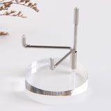 Maxbell 2 Pieces Acrylic Display Stand Rack Round Base for Minerals Rocks Stone