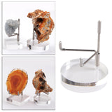 Maxbell 2 Pieces Acrylic Display Stand Rack Round Base for Minerals Rocks Stones