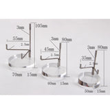 Maxbell 2 Pieces Acrylic Display Stand Rack Round Base for Minerals Rocks Stones