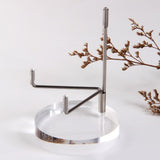 Maxbell 2 Pieces Acrylic Display Stand Rack Round Base for Minerals Rocks Stones