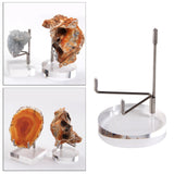 Maxbell 2 Pieces Acrylic Display Stand Rack Round Base for Minerals Rocks Stones