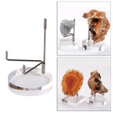 Maxbell 2 Pieces Acrylic Display Stand Rack Round Base for Minerals Rocks Stones
