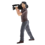 Maxbell 2pcs Mini 1/87 Photographer People Model Doll Layout Scenery Accessories