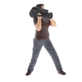 Maxbell 2pcs Mini 1/87 Photographer People Model Doll Layout Scenery Accessories