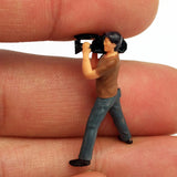 Maxbell 2pcs Mini 1/87 Photographer People Model Doll Layout Scenery Accessories