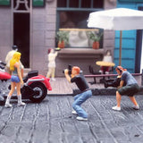 Maxbell 2pcs Mini 1/87 Photographer People Model Doll Layout Scenery Accessories
