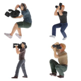 Maxbell 2pcs Mini 1/87 Photographer People Model Doll Layout Scenery Accessories