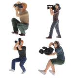 Maxbell 2pcs Mini 1/87 Photographer People Model Doll Layout Scenery Accessories