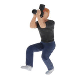 Maxbell 2pcs Mini 1/87 Photographer People Model Doll Layout Scenery Accessories