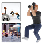 Maxbell 2pcs Mini 1/87 Photographer People Model Doll Layout Scenery Accessories