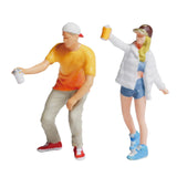 Maxbell Set of 4 HO Scale Hand Painted Graffiti Resin People Doll Train Layout
