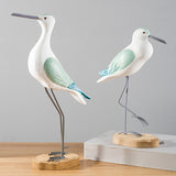 Maxbell Seagull Figurines Craft Bird Statue Micro Landscaping Decor Props Office green