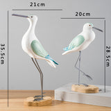 Maxbell Seagull Figurines Craft Bird Statue Micro Landscaping Decor Props Office green