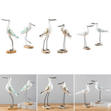 Maxbell Seagull Figurines Craft Bird Statue Micro Landscaping Decor Props Office green