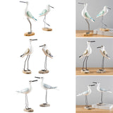 Maxbell Seagull Figurines Craft Bird Statue Micro Landscaping Decor Props Office green