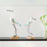 Maxbell Seagull Figurines Craft Bird Statue Micro Landscaping Decor Props Office green