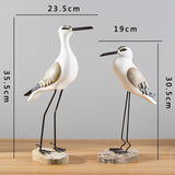 Maxbell Seagull Figurines Craft Bird Statue Micro Landscaping Decor Props Office yellow
