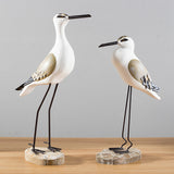 Maxbell Seagull Figurines Craft Bird Statue Micro Landscaping Decor Props Office yellow