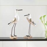 Maxbell Seagull Figurines Craft Bird Statue Micro Landscaping Decor Props Office yellow