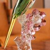 Crystal Parrot Ornament Bird On Branch Crafts TV Cabinet Home Decoration B Single Bird