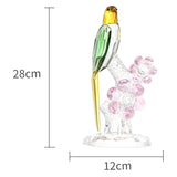 Crystal Parrot Ornament Bird On Branch Crafts TV Cabinet Home Decoration B Single Bird