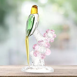 Crystal Parrot Ornament Bird On Branch Crafts TV Cabinet Home Decoration B Single Bird