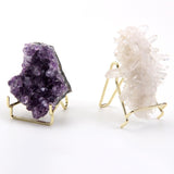 Maxbell 2pcs Desktop Crystals Stone Display Stand Iron Holder Base Support Bracket