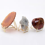 Maxbell 2pcs Desktop Crystals Stone Display Stand Iron Holder Base Support Bracket