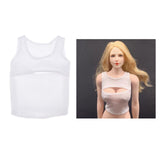 Maxbell 1/6 Scale Women's Vest Clothes for CG CY Girl 12'' Action Figure Accs White