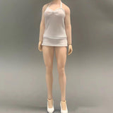 Maxbell Mini Female Clothing Dress for 1/12 Action Figure Women Doll  White