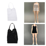 Maxbell Mini Female Clothing Dress for 1/12 Action Figure Women Doll  White