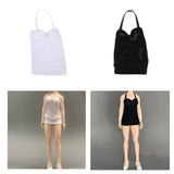 Maxbell Mini Female Clothing Dress for 1/12 Action Figure Women Doll  White