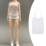 Maxbell Mini Female Clothing Dress for 1/12 Action Figure Women Doll  White