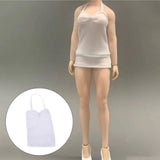 Maxbell Mini Female Clothing Dress for 1/12 Action Figure Women Doll  White