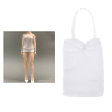 Maxbell Mini Female Clothing Dress for 1/12 Action Figure Women Doll  White