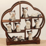 Maxbell 5xPorcelain Cute Cat Sculpture Statue Home Office Desktop Cabinet Decoration 4.5x6.8cm C