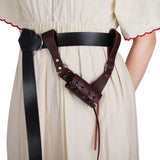 Maxbell 2xRetro Cosplay Medieval Faux Leather Warrior Sword Sheath Brown right handed