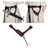 Maxbell 4xRetro Cosplay Medieval Faux Leather Warrior Sword Sheath Brown right handed