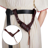 Maxbell 4xRetro Cosplay Medieval Faux Leather Warrior Sword Sheath Brown right handed
