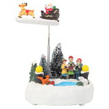 Maxbell Glowing Rotating Christmas Musical Case Resin Home Ornament Rotate Deer Cart