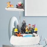 Maxbell Glowing Rotating Christmas Musical Case Resin Home Ornament Rotate Deer Cart