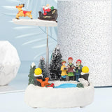 Maxbell Glowing Rotating Christmas Musical Case Resin Home Ornament Rotate Deer Cart