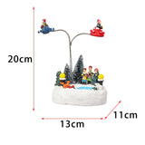 Maxbell Glowing Rotating Christmas Musical Case Resin Home Ornament Rotate Figurine