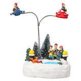 Maxbell Glowing Rotating Christmas Musical Case Resin Home Ornament Rotate Figurine