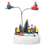 Maxbell Glowing Rotating Christmas Musical Case Resin Home Ornament Rotate Figurine