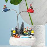 Maxbell Glowing Rotating Christmas Musical Case Resin Home Ornament Rotate Figurine