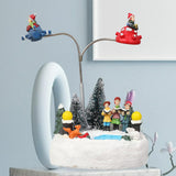 Maxbell Glowing Rotating Christmas Musical Case Resin Home Ornament Rotate Figurine