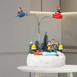 Maxbell Glowing Rotating Christmas Musical Case Resin Home Ornament Rotate Figurine